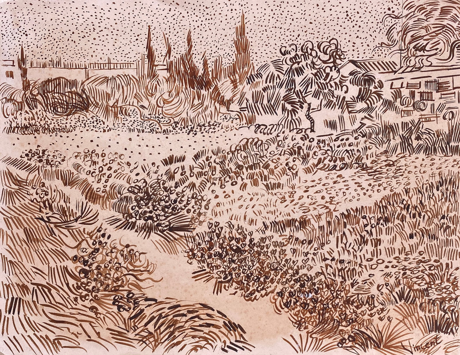Vincent Van Gogh (1853-1890) Ink Drawing (1 of 1)