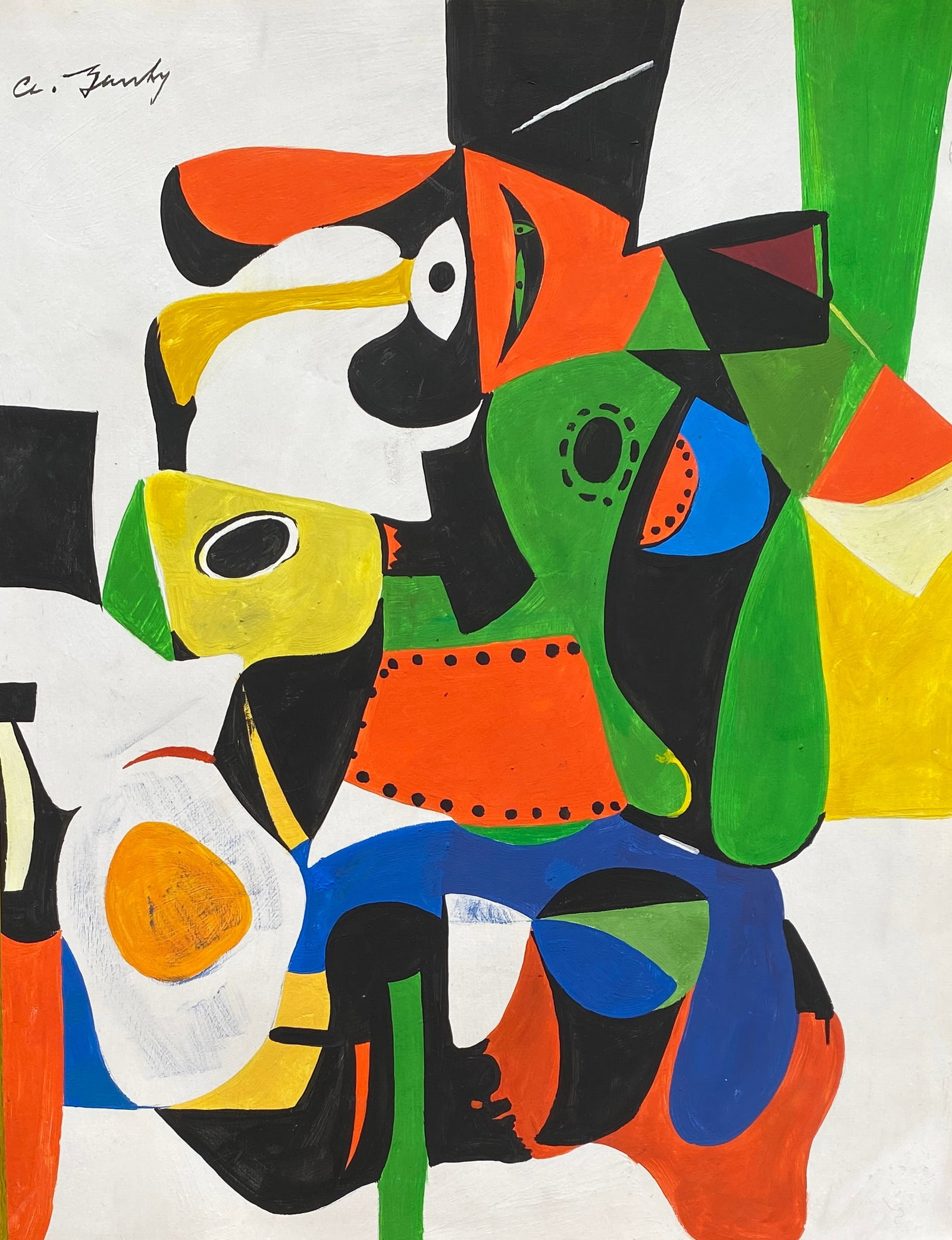 ARSHILE GORKY - Composition - Mixed media on paper (Style Of): This lot consists of a hand painted Composition - Mixed media on paper in the style of the painter ARSHILE GORKY.American painter of Armenian origin.He was born on April 15, 1904 in Khorkom, Armenia.I