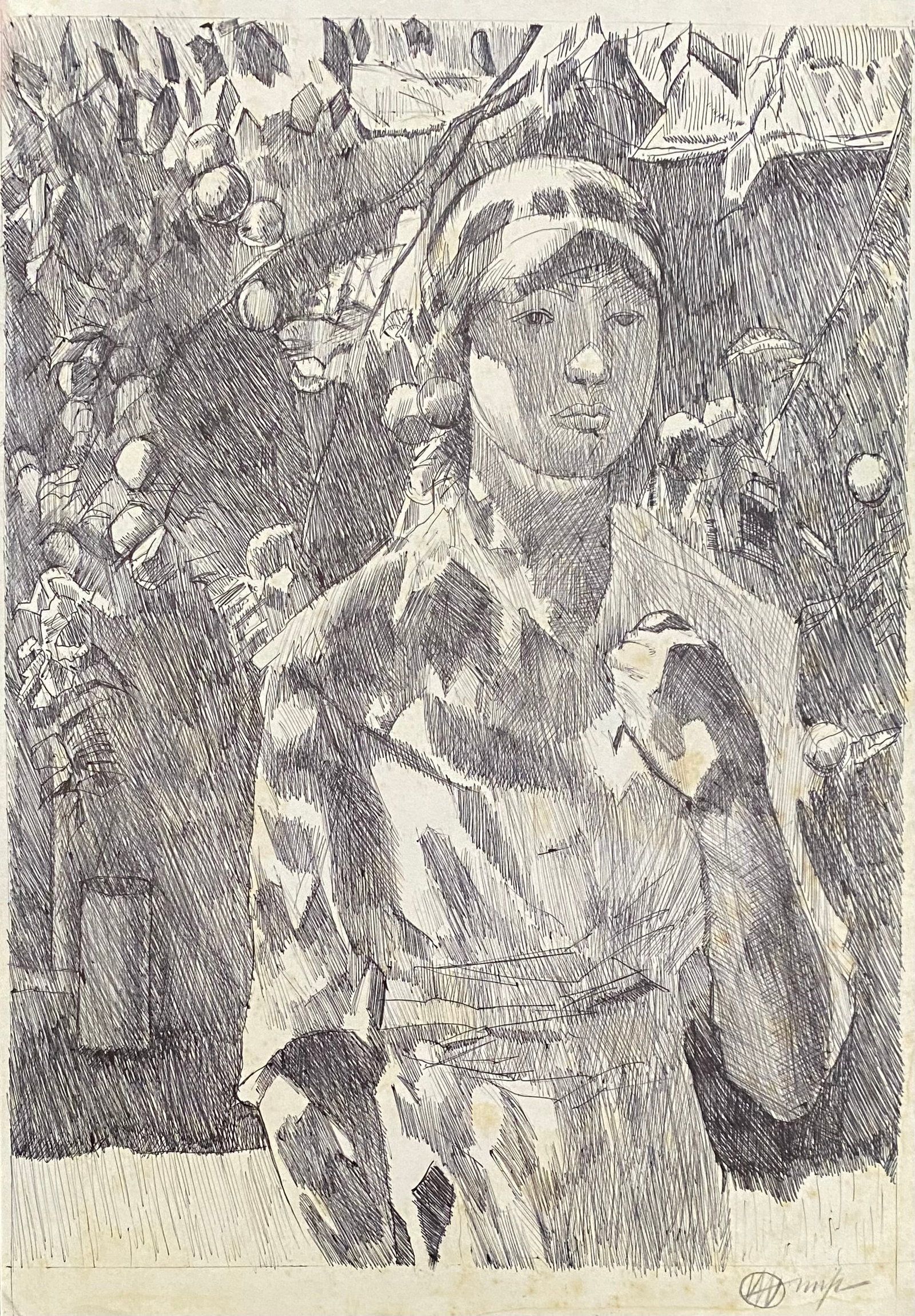 CHILDE HASSAM American, 1859-1935 (Style Of): This lot consists of a hand painted Drawing on paper in the style of the painter CHILDE HASSAM. Frederick Childe Hassam was an American impressionist painter. In 1886 he traveled to Paris to study art