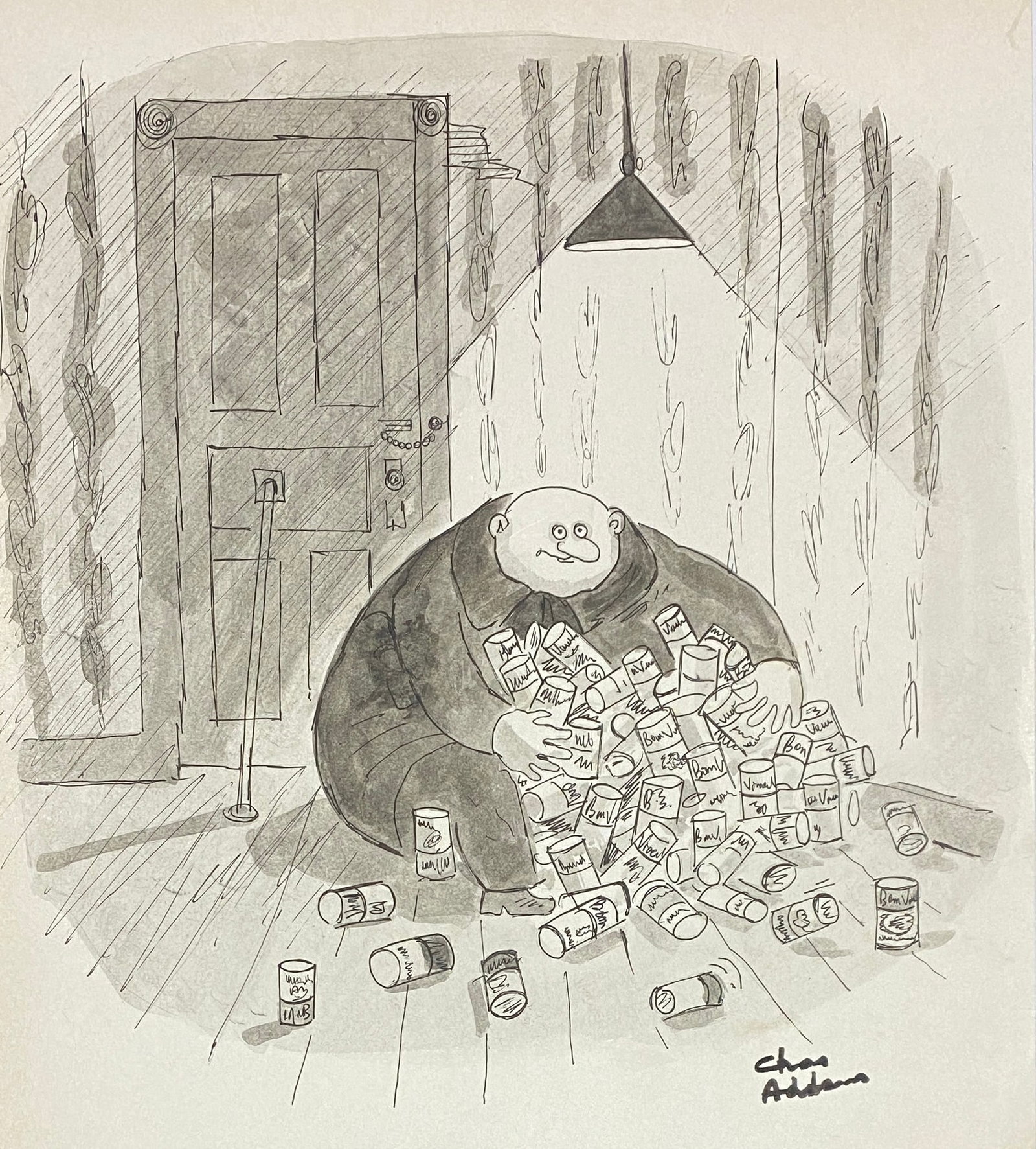 ADDAMS, Charles (1912 – 1988) ink and wash illustration (Style Of) (1 of 2)