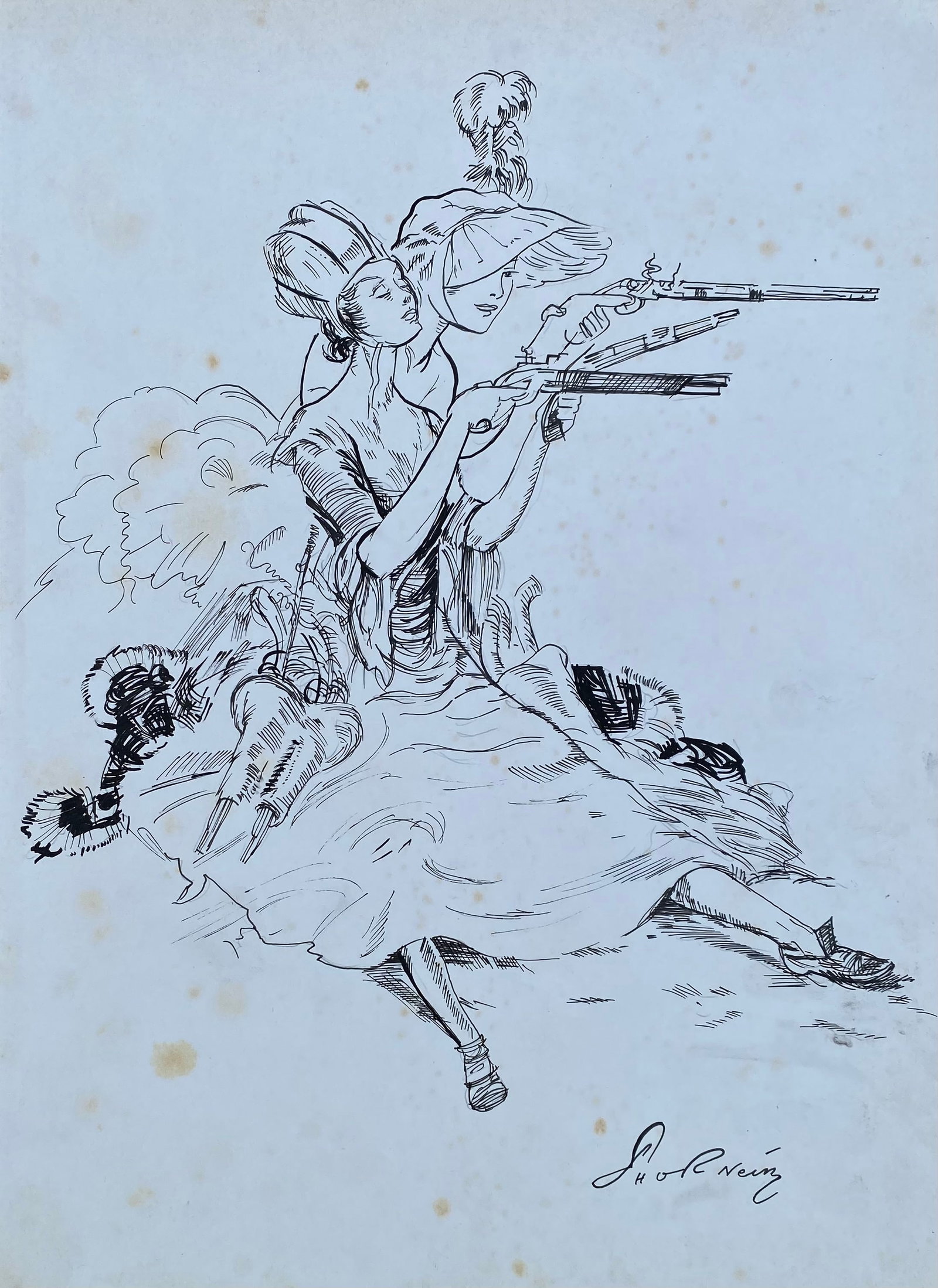 John R. Neill Pen and ink (Style Of): This lot consists of a hand painted Pen and Ink on paper in the style of the painter John R. Neill.John Rea Neill was a children's book and magazine illustrator known primarily for illustrating more t