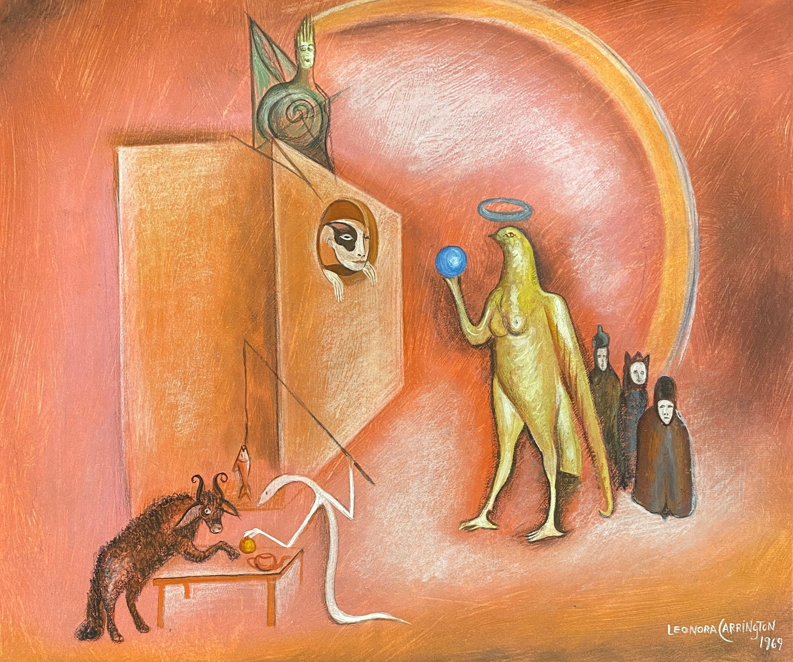 Leonora Carrington, Gouache and ink on paper (Style Of) (1 of 1)