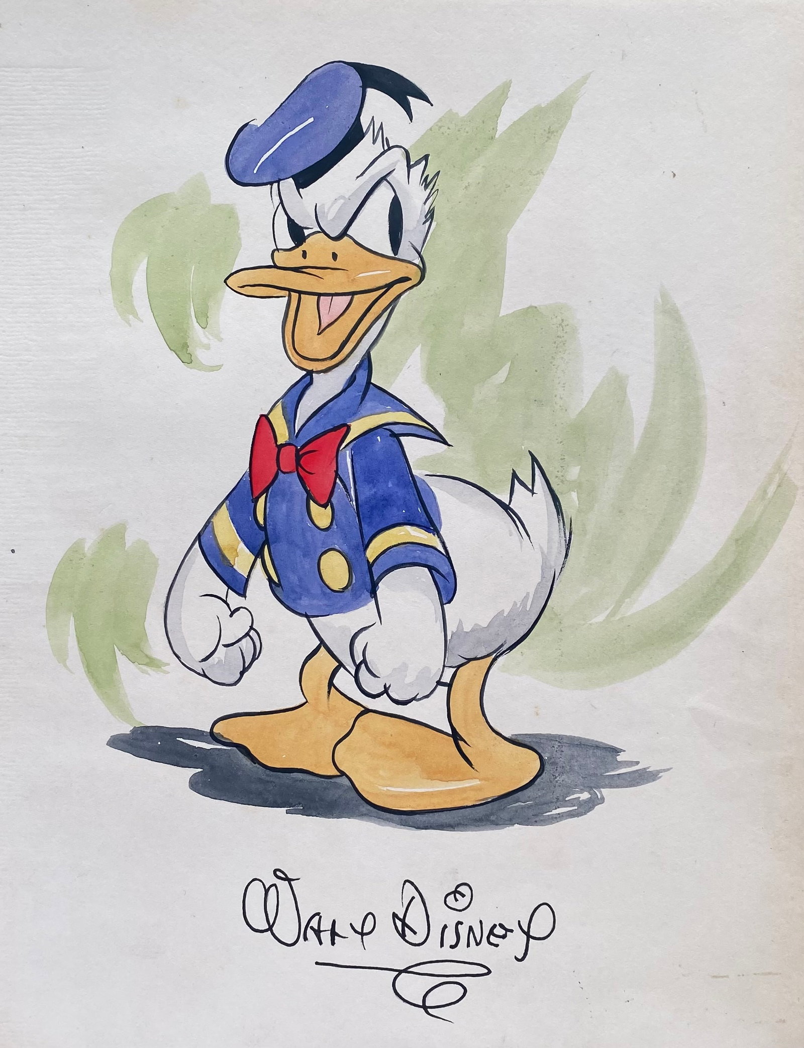 Walt Disney Hand Sketch (style of): This lot consists of a hand painted Sketch in the style of the painter Walt Disney. Walter Elias Disney was an American businessman, animator, screenwriter, voice actor and film producer. A pioneer of