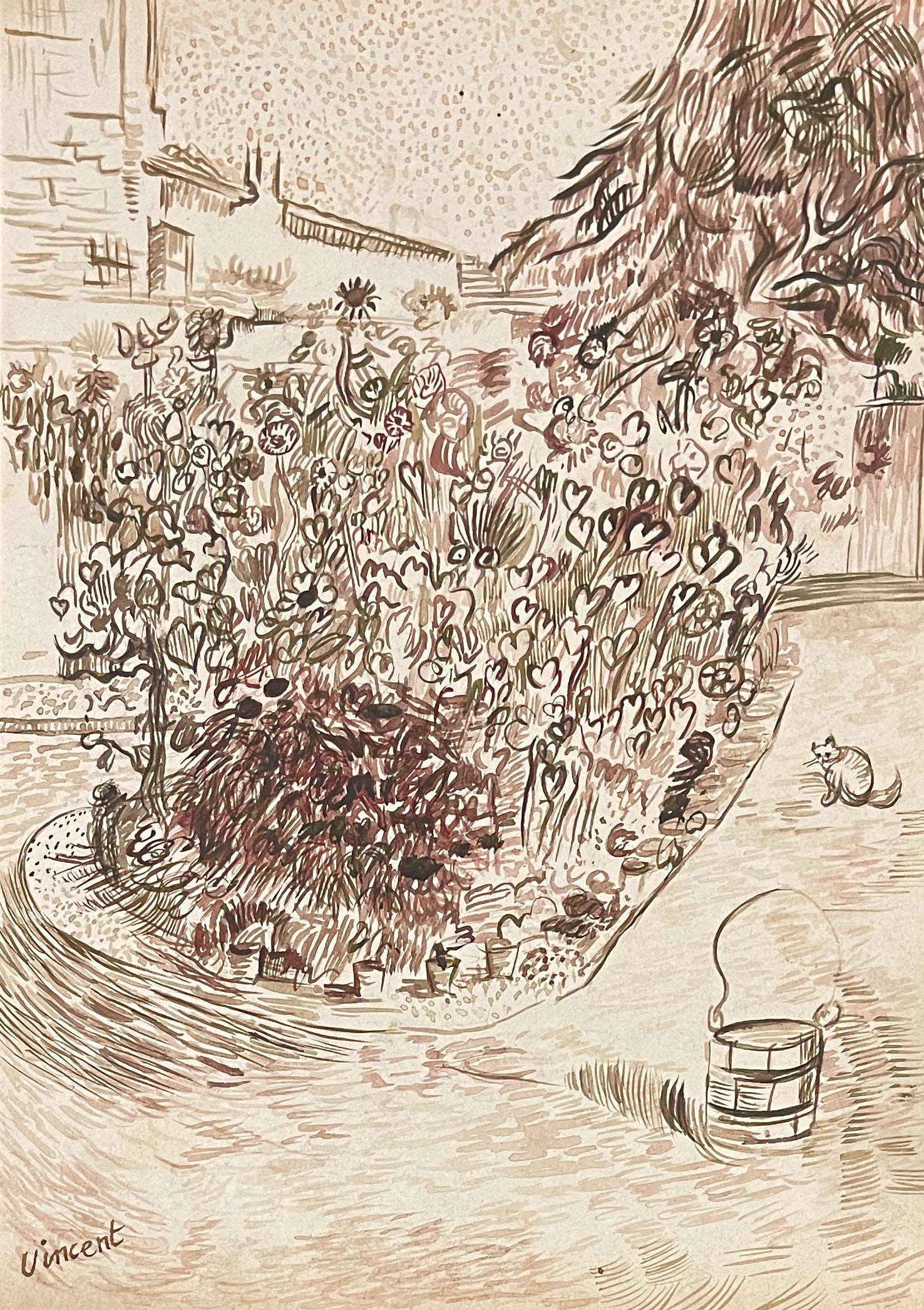 Vincent Van Gogh (1853-1890) Ink Drawing (1 of 2)