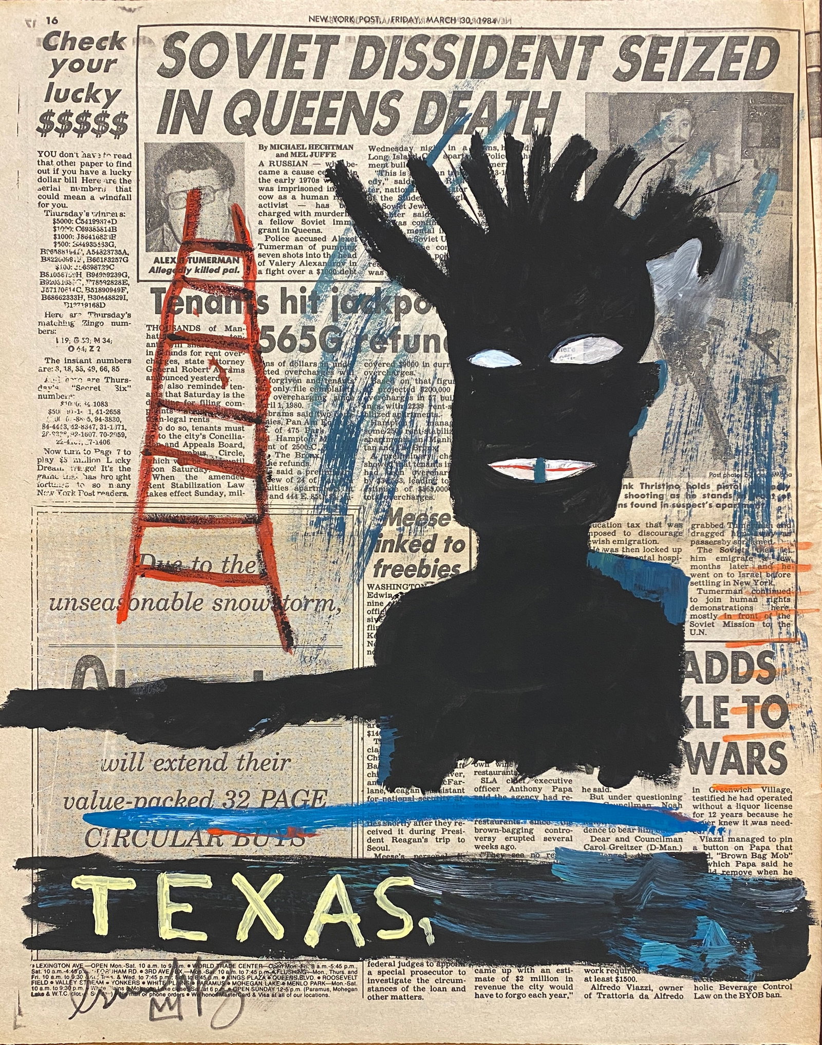 JMB Jean-Michel Basquiat on newspaper After (1 of 2)