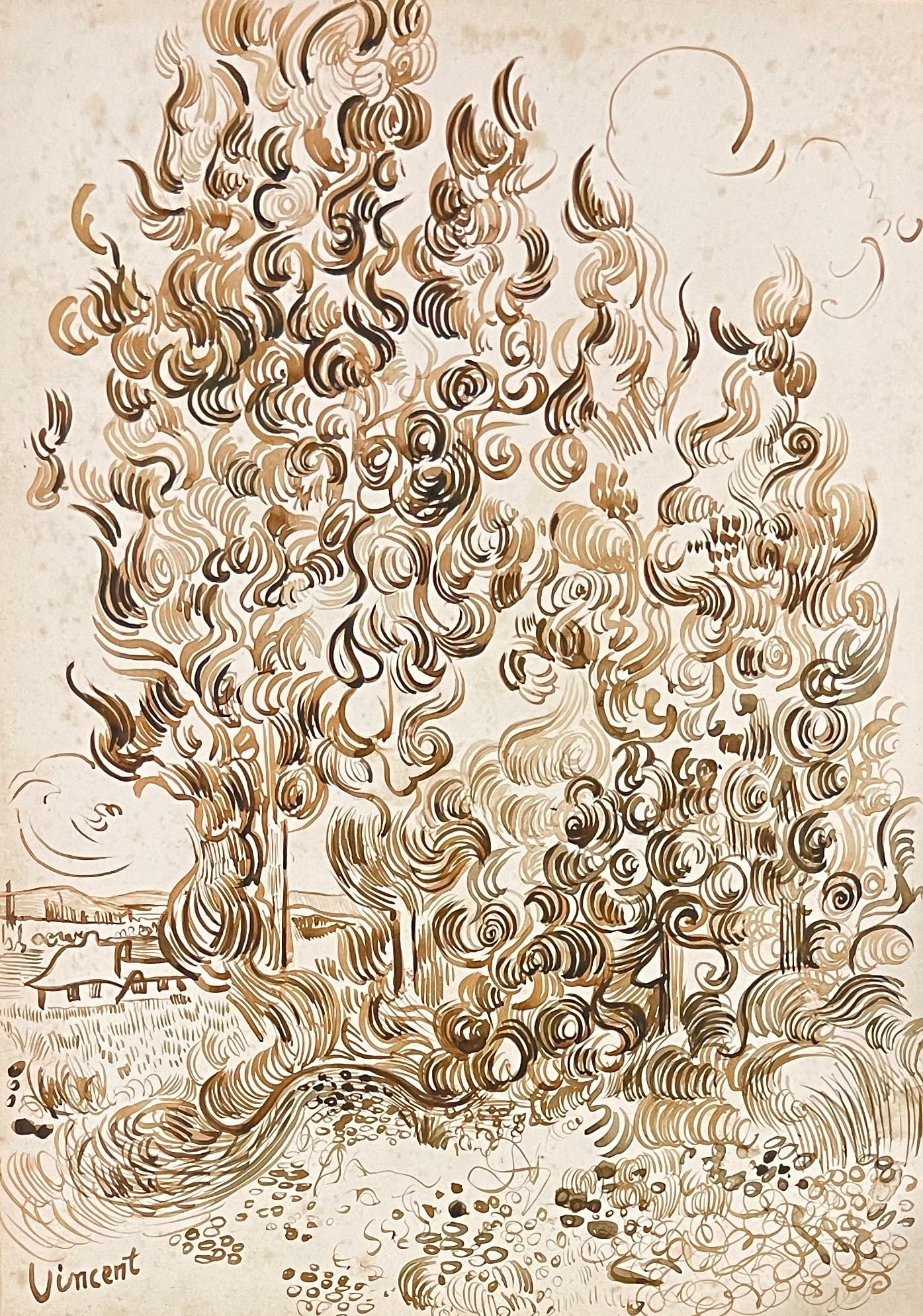 Vincent Van Gogh (1853-1890) Ink Drawing (1 of 2)