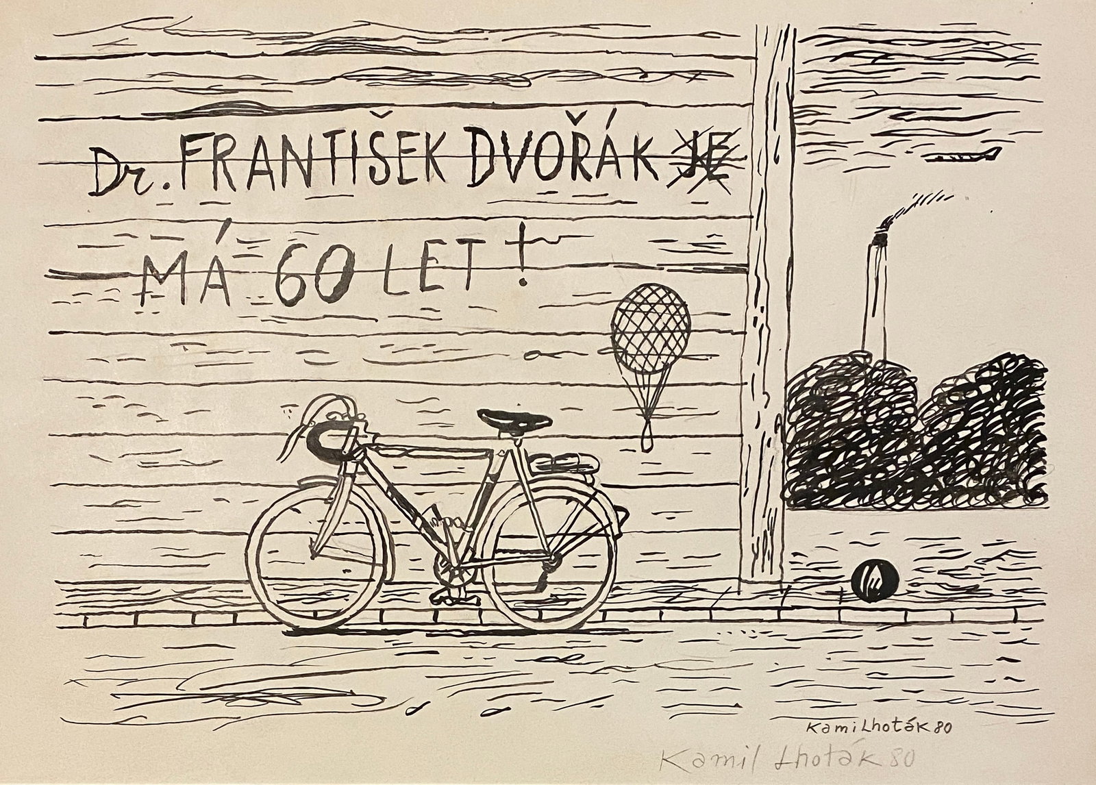 Kamil Lhotak Ink Stye Of: This lot consists of a hand painted Ink rendered in the style of the American painter Kamil Lhoták. Kamil Lhoták was a Czech painter, graphic artist and illustrator. He was one of the members of Gro
