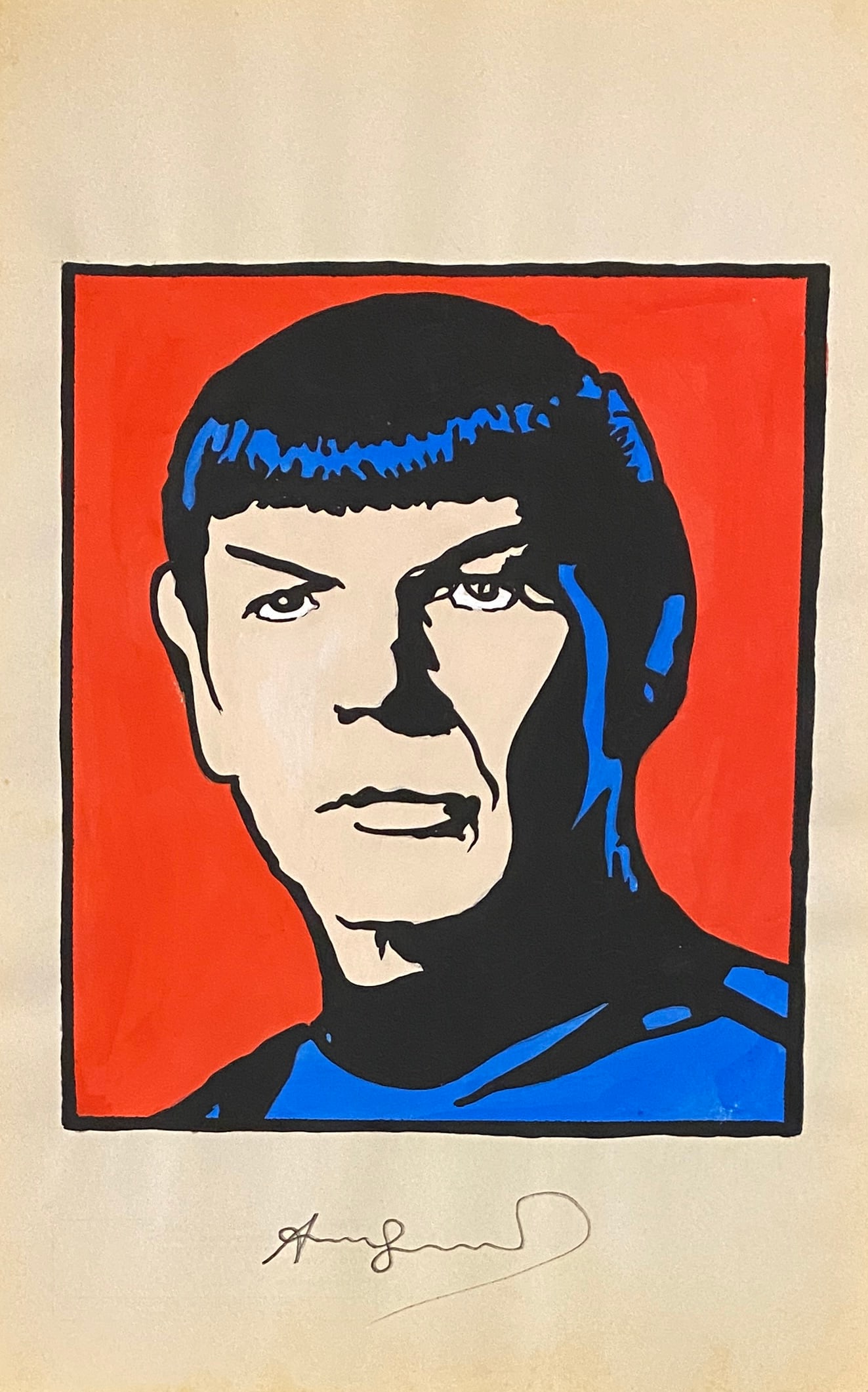 Andy Warhol American, 1928-1987 (Style Of): This lot consists of a hand painted Gouache on paper in the style of the painter Andy Warhol. Andy Warhol was an American artist and actor who played a crucial role in the birth and development of pop