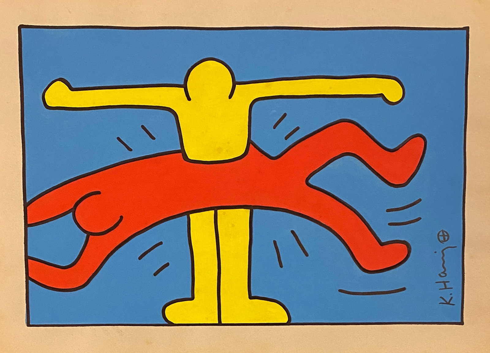 KEITH HARING MARKER ON PAPER STYLE OF (1 of 2)