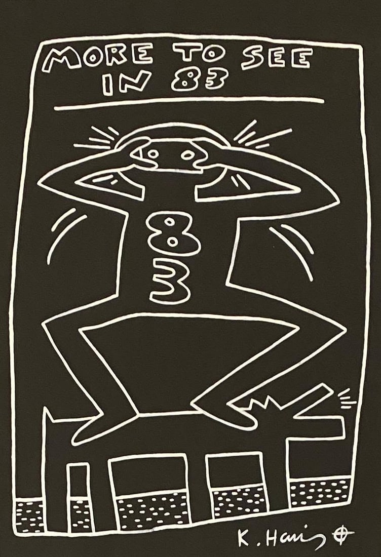 KEITH HARING MARKER ON PAPER STYLE OF: This lot consists of a hand painted drawing on paper in the style of the painter Keith Haring.Keith Allen Haring was an American artist and social activist whose pop art emerged from the New York graf