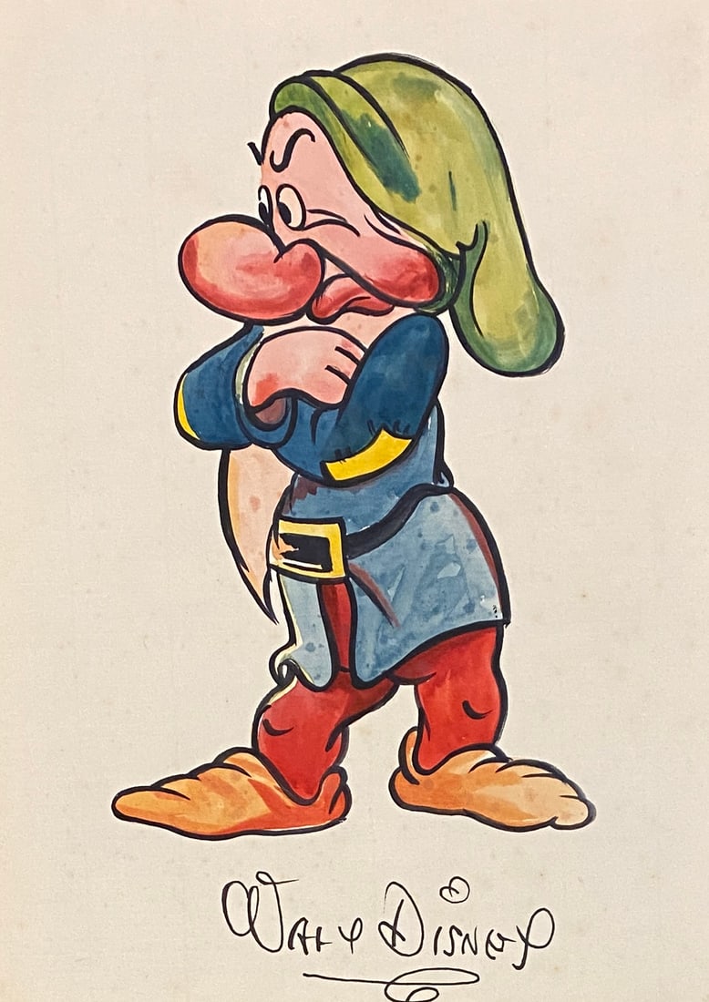 Walt Disney Hand Sketch (style of): This lot consists of a hand painted Sketch in the style of the painter Walt Disney. Walter Elias Disney was an American businessman, animator, screenwriter, voice actor and film producer. A pioneer of