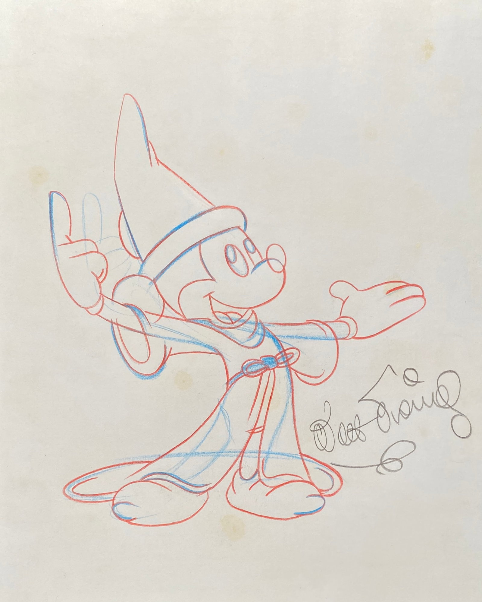 Walt Disney Hand Sketch (style of): This lot consists of a hand painted Sketch in the style of the painter Walt Disney. Walter Elias Disney was an American businessman, animator, screenwriter, voice actor and film producer. A pioneer of