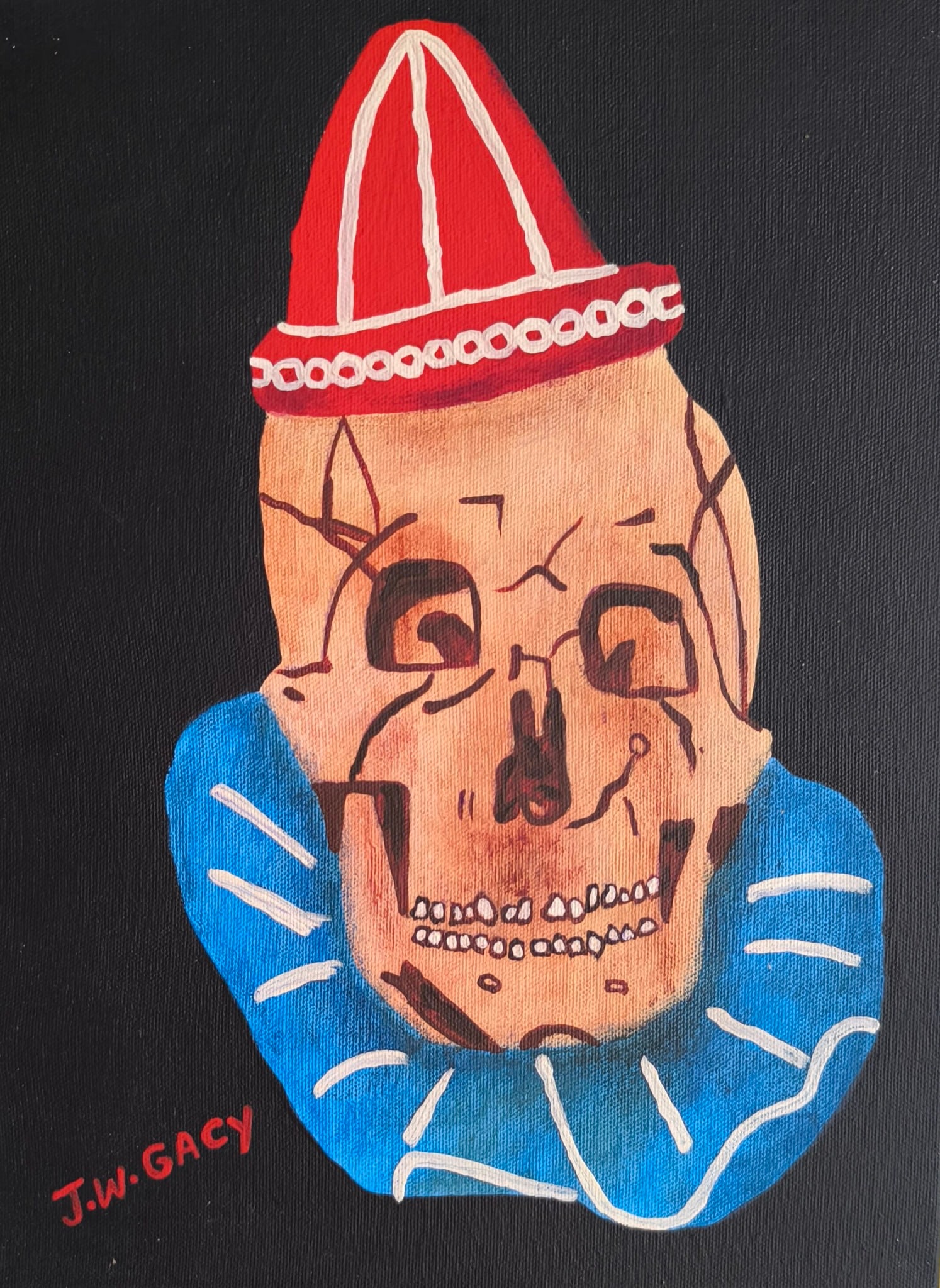 JOHN WAYNE GACY Oil Painting on Canvas Board Style Of (1 of 2)