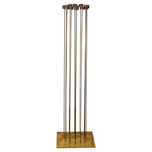 Large Bertoia Studios 13-Rod 'Move Around Clock of Sound B-2719' Metal Sculpture: Quantity: 1 Large Bertoia Studios 13-Rod 'Move Around Clock of Sound B-2719' Metal Sculpture. A lyrical and musical sound sculpture with certificate of authenticity signed by Val, the artist and son o