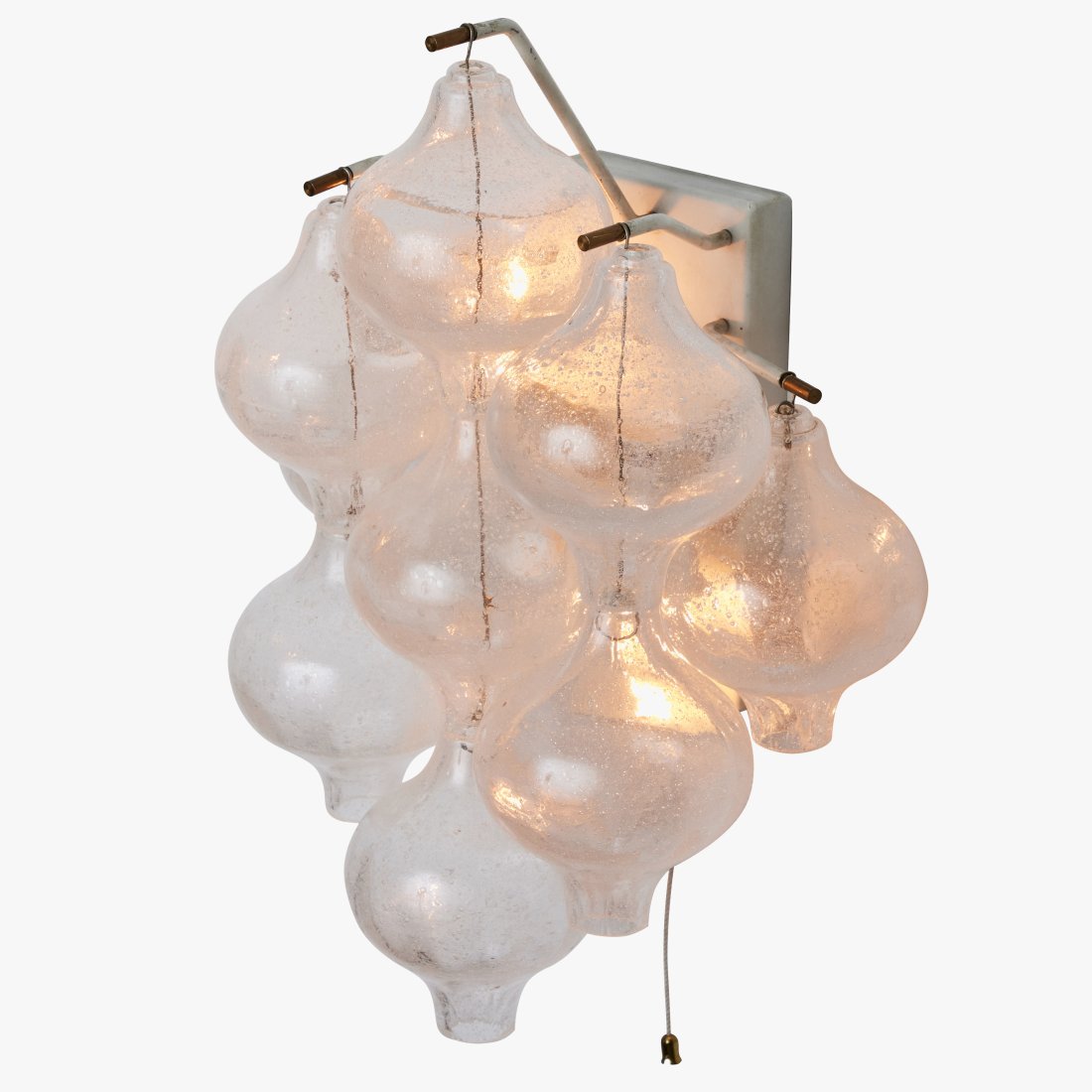 JT Kalmar 'Tulipan 9WA' 9-Globe Blown Murano Glass Wall Sconce: Quantity: 1 JT Kalmar 'Tulipan 9WA' 9-Globe Blown Murano Glass Wall Sconce. Executed in hand-blown Murano glass globes with a white painted metal structure and brass accents. Designed by JT Kalmar. J.
