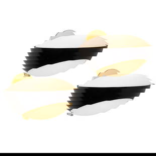 Pair of Rare Large 1960s Max Ingrand '1963' Sconces for Fontana Arte: Quantity: 2 lamps Pair of rare large 1960s Max Ingrand '1963' sconces for Fontana Arte. Executed in opaline glass, black painted metal and brass. Fontana Arte (Maker),Max Ingrand (Designer)