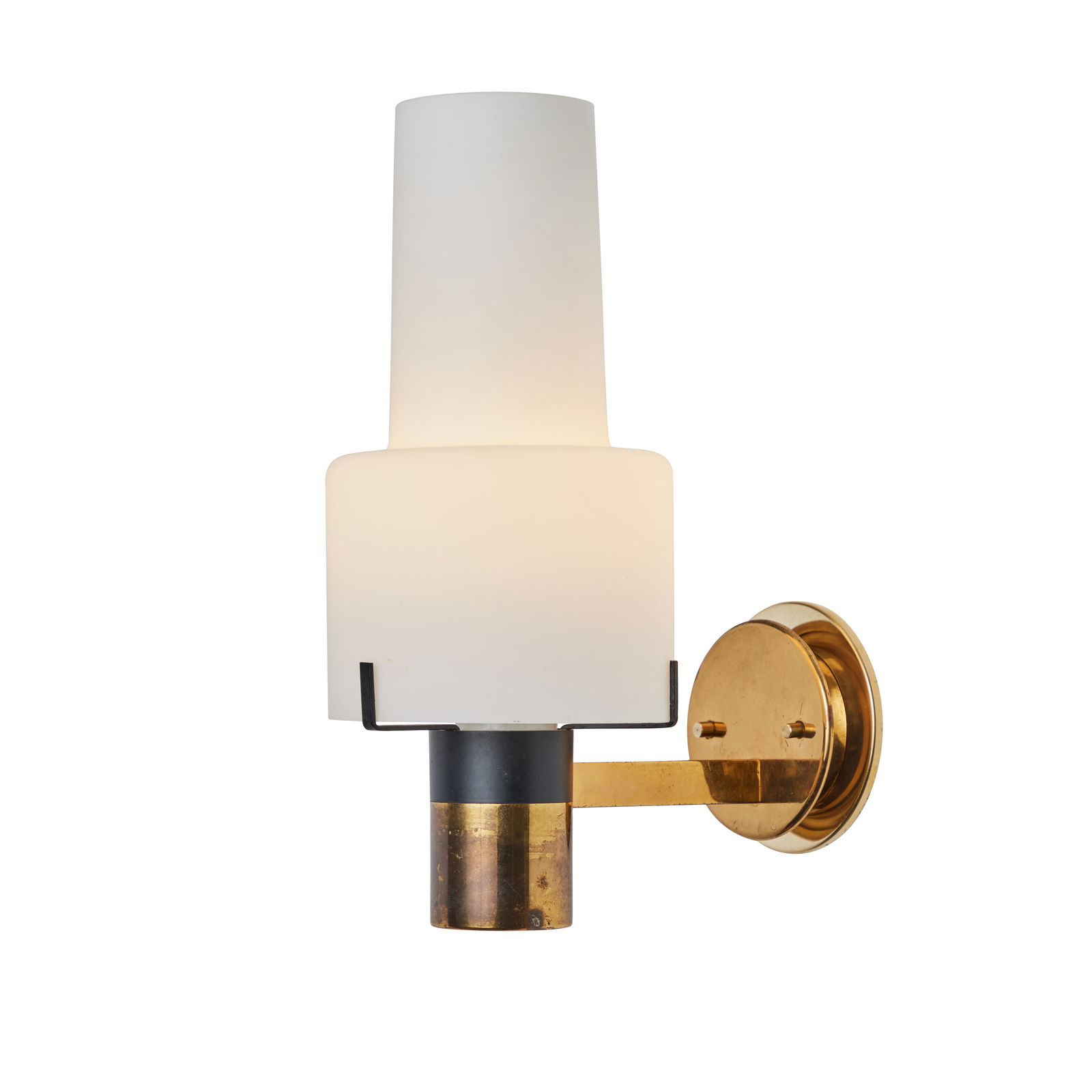 Large 1950s Stilnovo Model 2079/1 Brass & Opaline Glass Sconce (1 of 14)