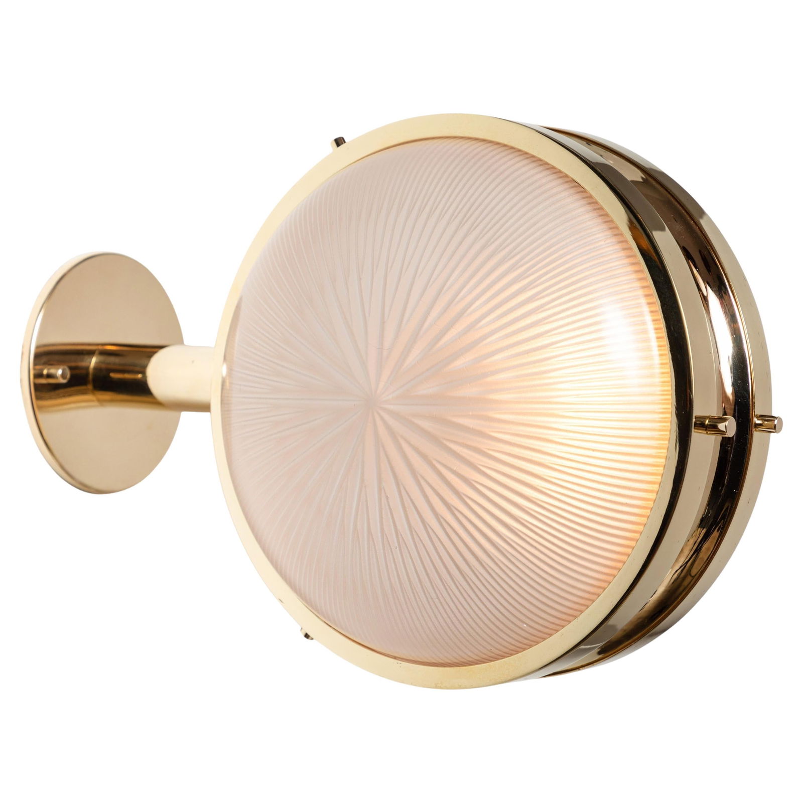 Rare 1960s Sergio Mazza Brass 'Gamma' Wall or Ceiling Light for Artemide (1 of 9)