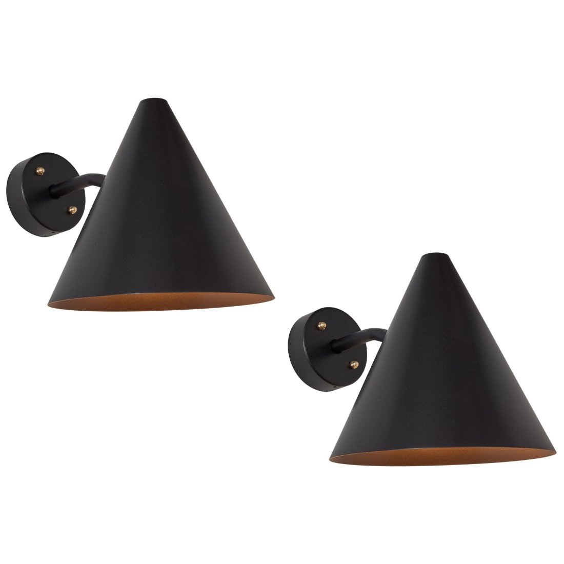 Pair of Hans-Agne Jakobsson 'Tratten' Outdoor Sconces in Black (1 of 5)