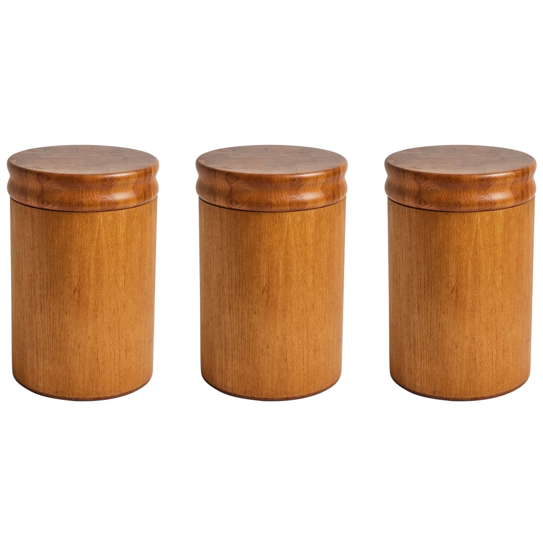 Set of 3 1960s California Handcrafted Wood Storage Side Tables (1 of 17)