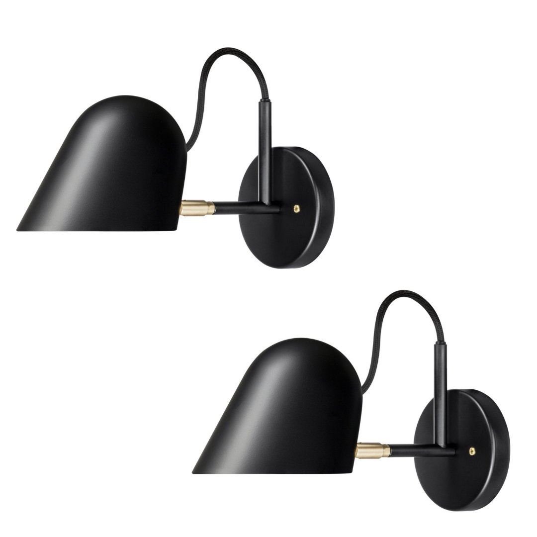 Pair of Streck Wall Lights by Joel Karlsson for Örsjö in Black: Quantity: 1 Pair of Streck Wall Lights by Joel Karlsson for Örsjö in Black