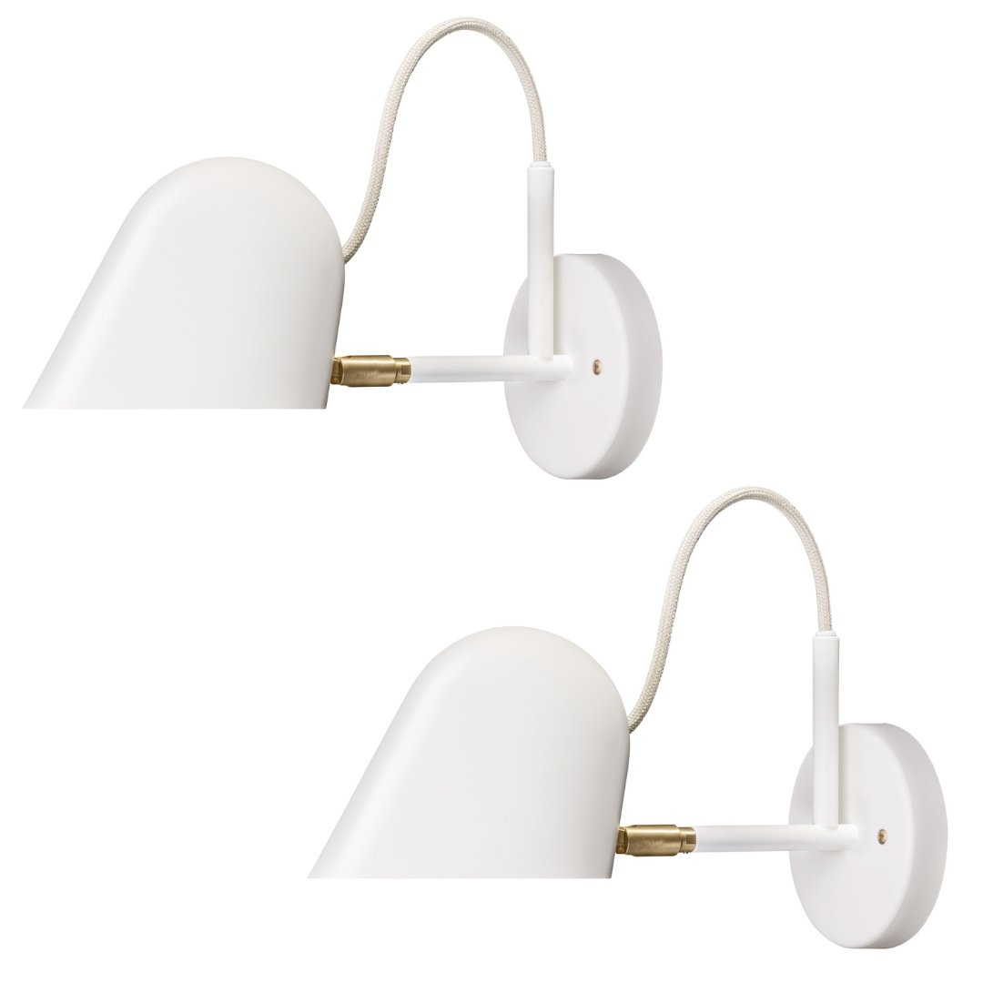 Pair of 'Streck' Wall Light by Joel Karlsson for Örsjö in White: Quantity: 1 Pair of 'Streck' Wall Light by Joel Karlsson for Örsjö in White