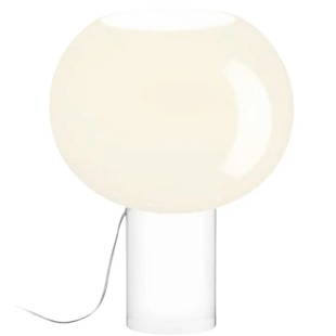 Rodolfo Dordoni ‘Buds 3’ Hand Blown Glass Table Lamp in White for Foscarini: Quantity: 1 Rodolfo Dordoni ‘Buds 3’ handblown glass table lamp in white for Foscarini. Expertly crafted with a five-layer handblown glass diffuser, attached to a hand polished machine-milled tran