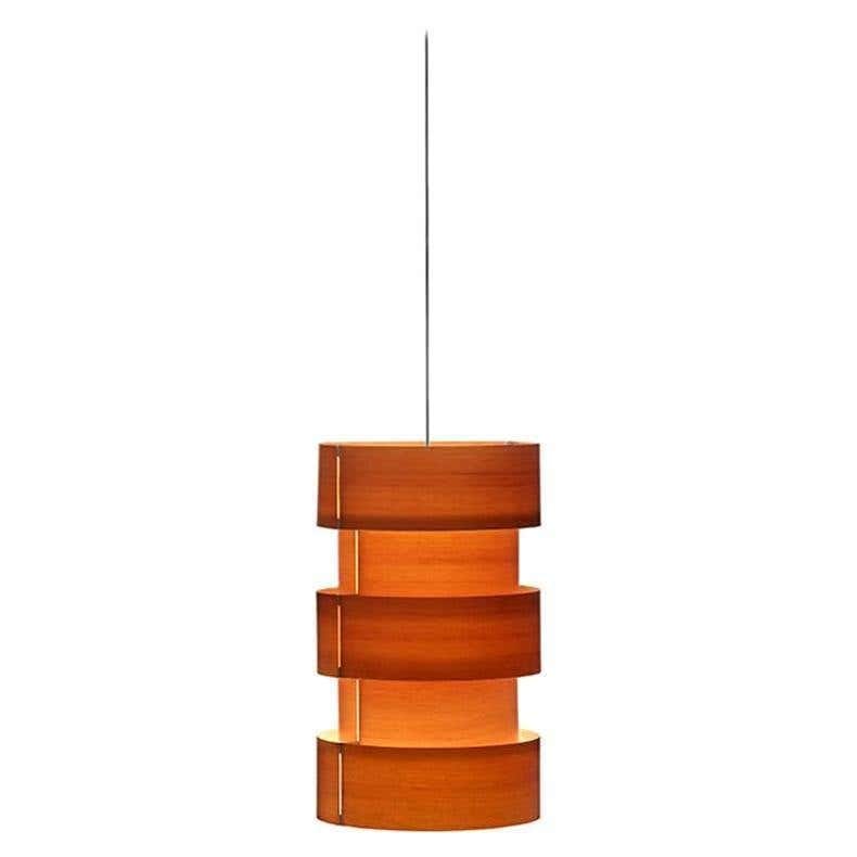 Large J.A. Coderch 'Columna Cister' Wood Suspension Lamp for Tunds (1 of 5)