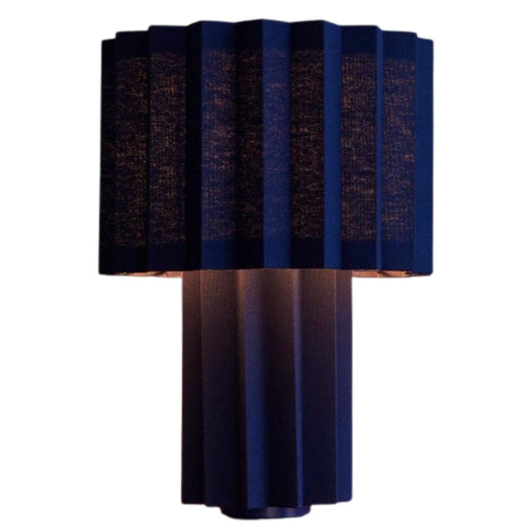 Plisse Blue Edition' Pleated Textile Table Lamp by Folkform for Orsjo (1 of 7)