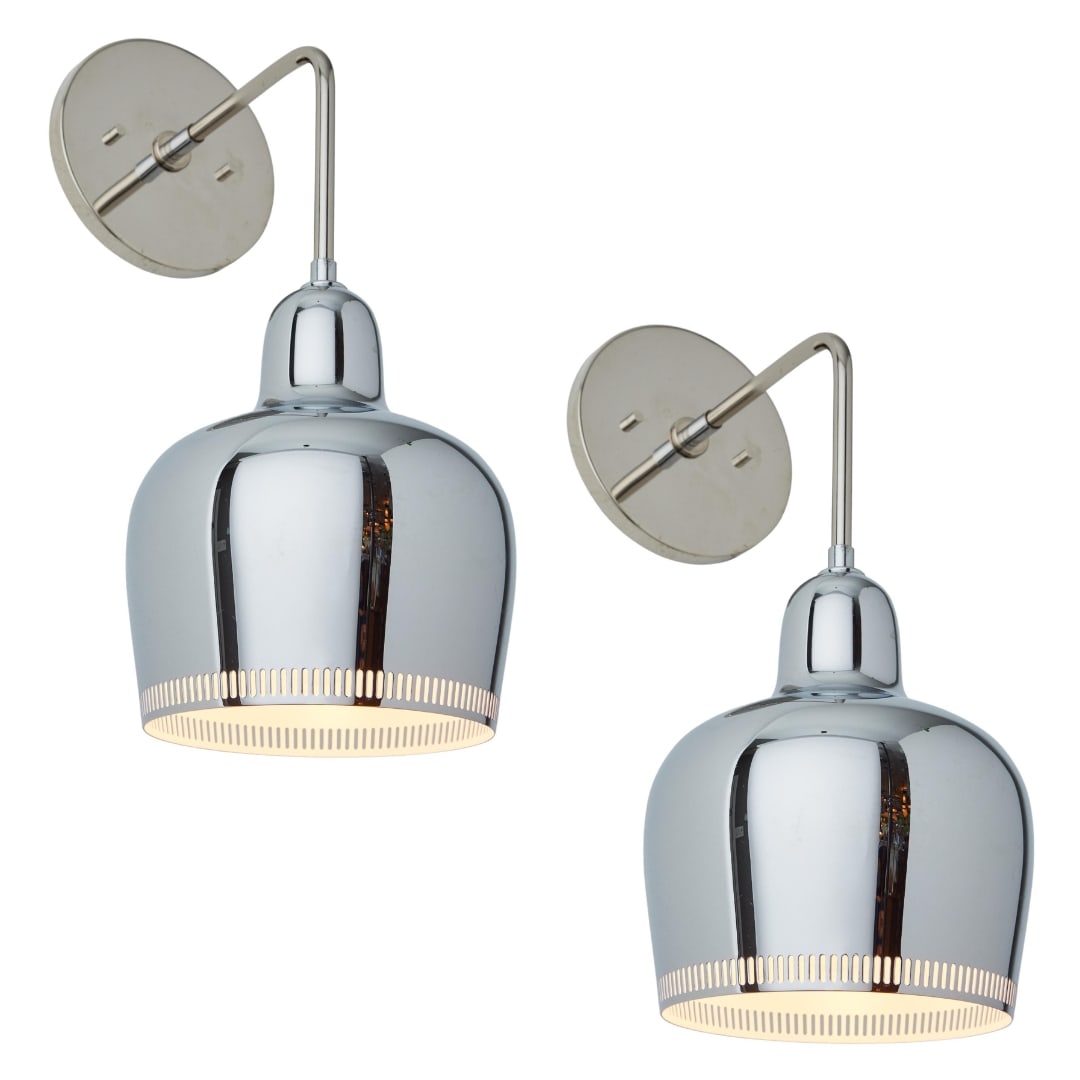 Pair of Alvar Aalto A330s Chrome Wall Light Light for Artek (1 of 15)
