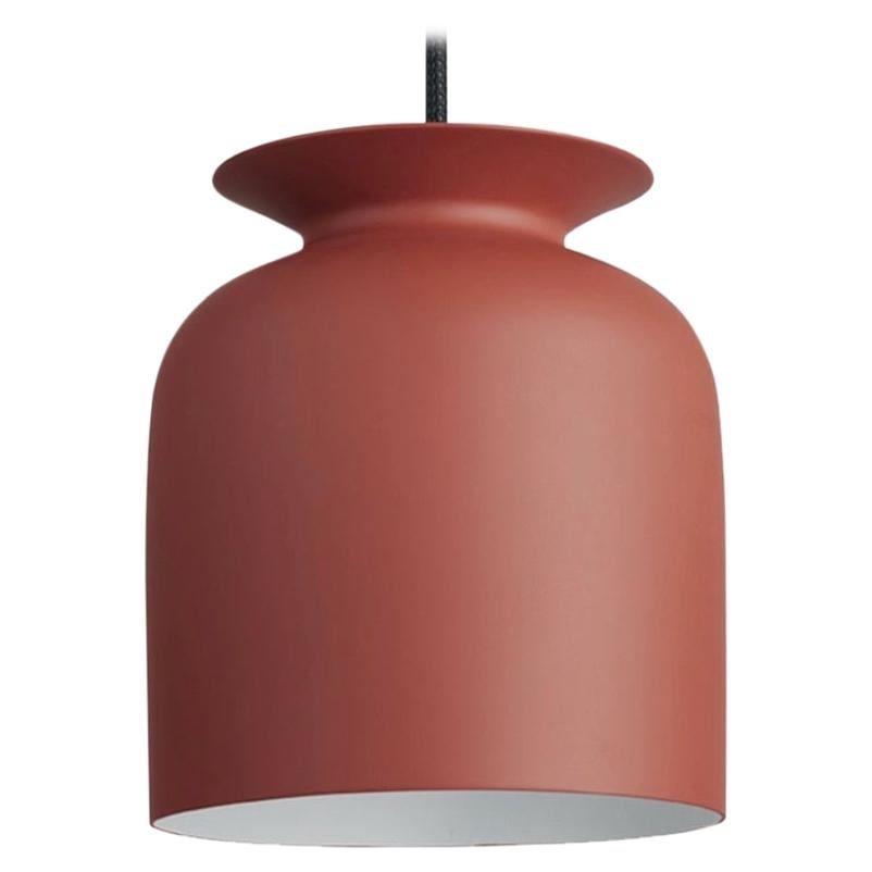 Small Oliver Schick 'Ronde' Pendant in Redwood Matte for Gubi: Quantity: 1 Small Oliver Schick 'Ronde' Pendant in Redwood Matte for Gubi. Executed in spun aluminum with aluminum light fittings, the lamp's ultra-matte lacquer mimics the look of ceramic, making it