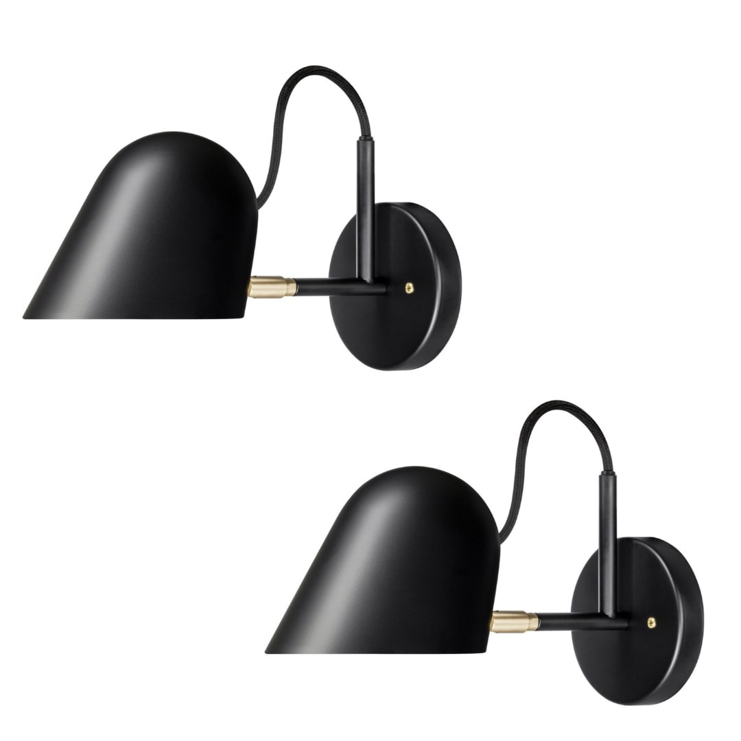 Pair of Streck Wall Lights by Joel Karlsson for Örsjö in Black: Quantity: 1 Pair of Streck Wall Lights by Joel Karlsson for Örsjö in Black