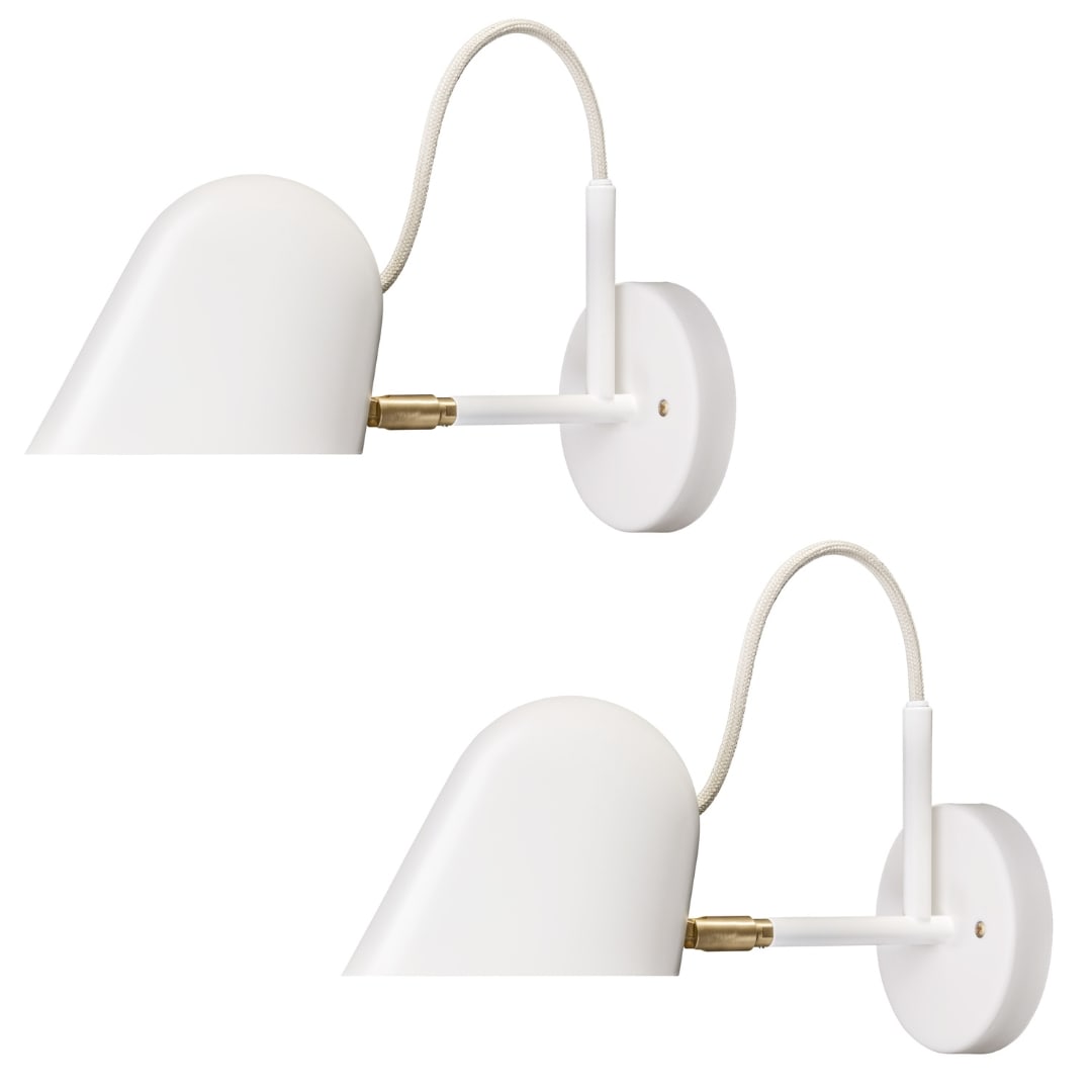 Pair of 'Streck' Wall Light by Joel Karlsson for Örsjö in White: Quantity: 1 Pair of 'Streck' Wall Light by Joel Karlsson for Örsjö in White