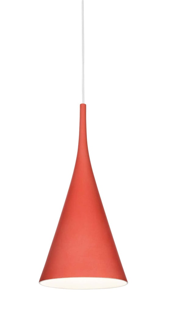 Samuli Naamanka 'Lambada' Ceramic Pendants for Innolux in Red: Quantity: 1 lamp Pair of Samuli Naamanka 'Lambada Savu' Ceramic Pendants in White for Innolux. Crafted using a production technique known as ash glazing to create a unique surface texture and earthy c