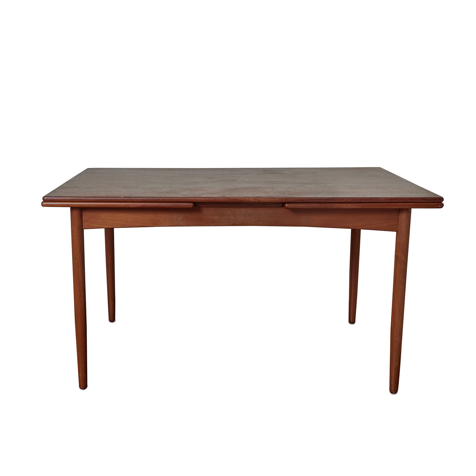 1960s Extension Dining Table in Teak Attributed to Hans J. Wegner: Quantity: 1 1960s Extension Dining Table in Teak Attributed to Hans J. Wegner (Model #AT-316). An incredibly refined and cleverly designed extendible table designed by the legendary Wegner for Andreas