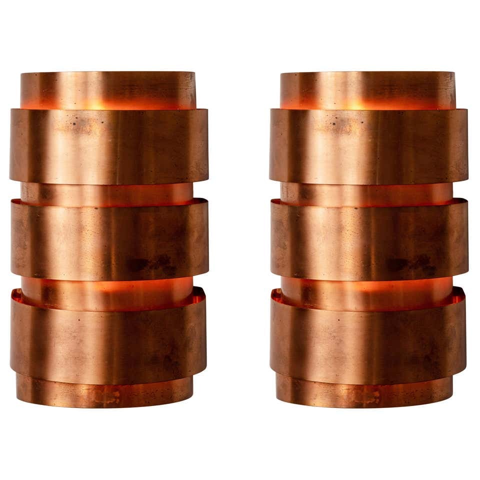 Pair of 1960s Hans-Agne Jakobsson Model V-155 Copper Sconces for Markaryd (1 of 8)