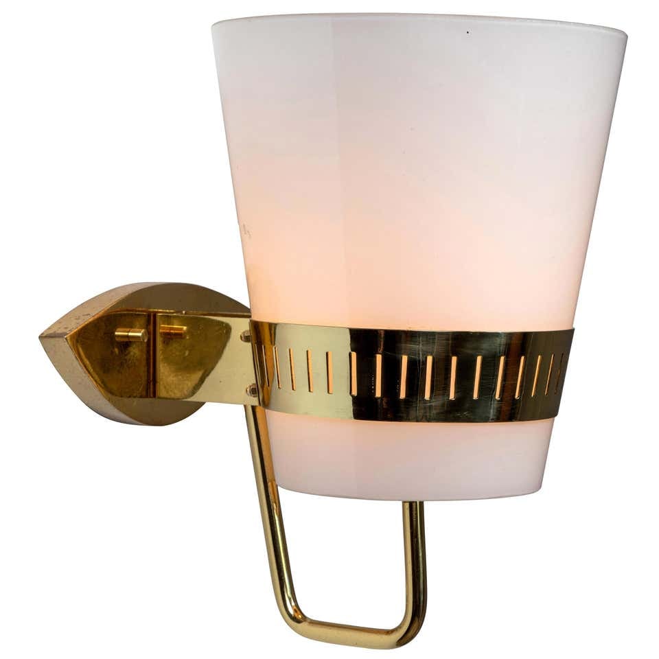 Large 1950s Stilnovo Brass and Glass Sconce (1 of 13)
