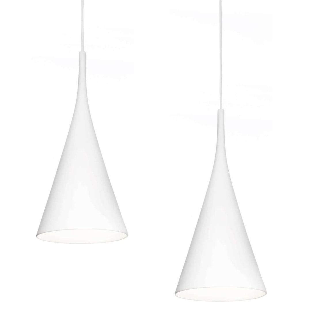 Pair of Samuli Naamanka 'Lambada' Ceramic Pendants for Innolux in White: Quantity: 2 lamps Samuli Naamanka 'Lambada Savu' Ceramic Pendants in White for Innolux. Crafted using a production technique known as ash glazing to create a unique surface texture and rich color on t