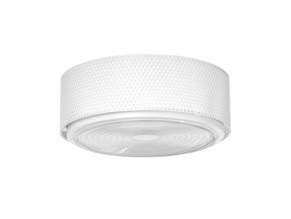 Large Pierre Guariche 'G13' wall or ceiling light for Sammode Studio in white.: Quantity: 1 Large Pierre Guariche 'G13' wall or ceiling light for Sammode Studio in white. Executed in painted perforated steel and pressed fresnel glass, this light can be mounted on either the wall