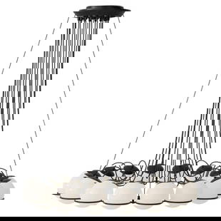 Gino Sarfatti Model 2109/16/14 'Le Sfere' Chandelier for Astep: Quantity: 1 Gino Sarfatti model 2109/16/14 'Le Sfere' chandelier for Astep. This Astep re-edition of Gino Sarfatti's iconic design faithfully pays homage to his minimalistic yet innovative approach to