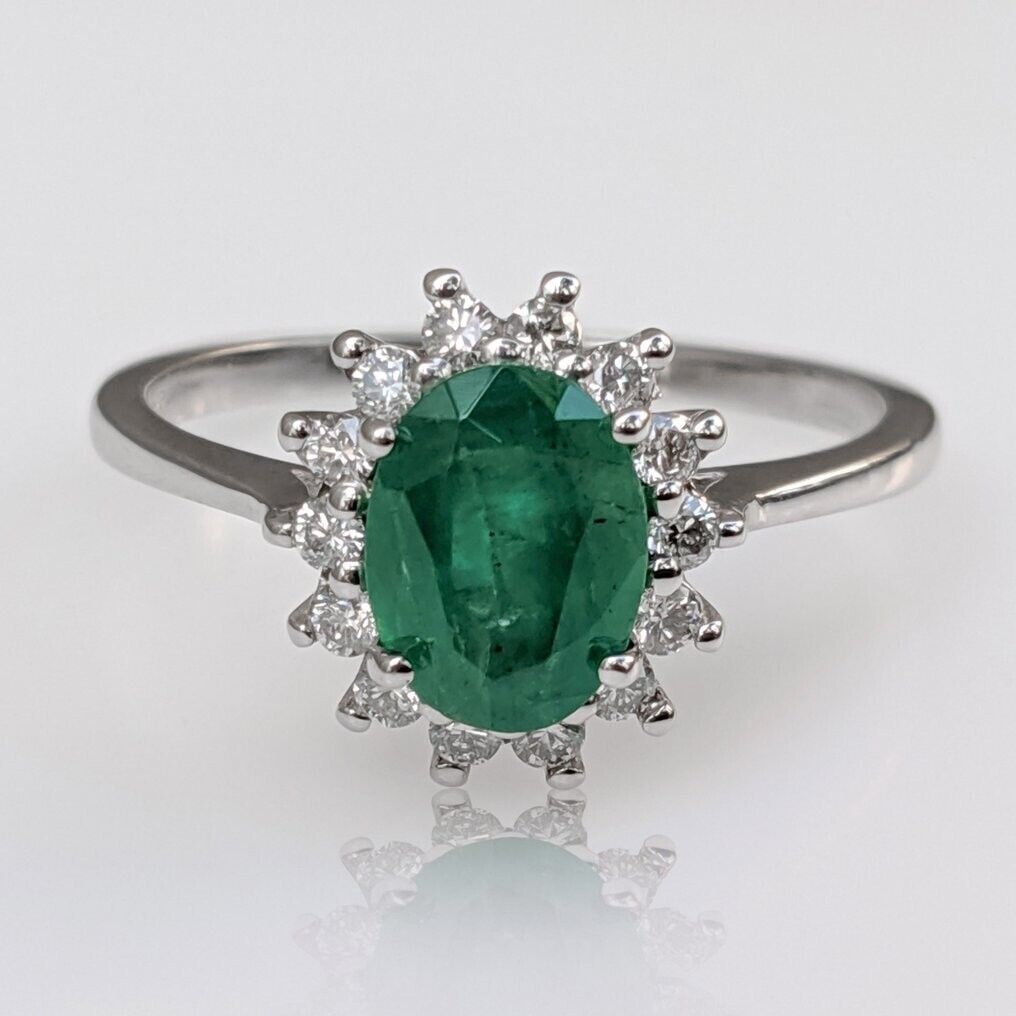 2.60 Ct Certified Natural Emerald Diamond Ring 14K Solid White Gold Ring (1 of 5)