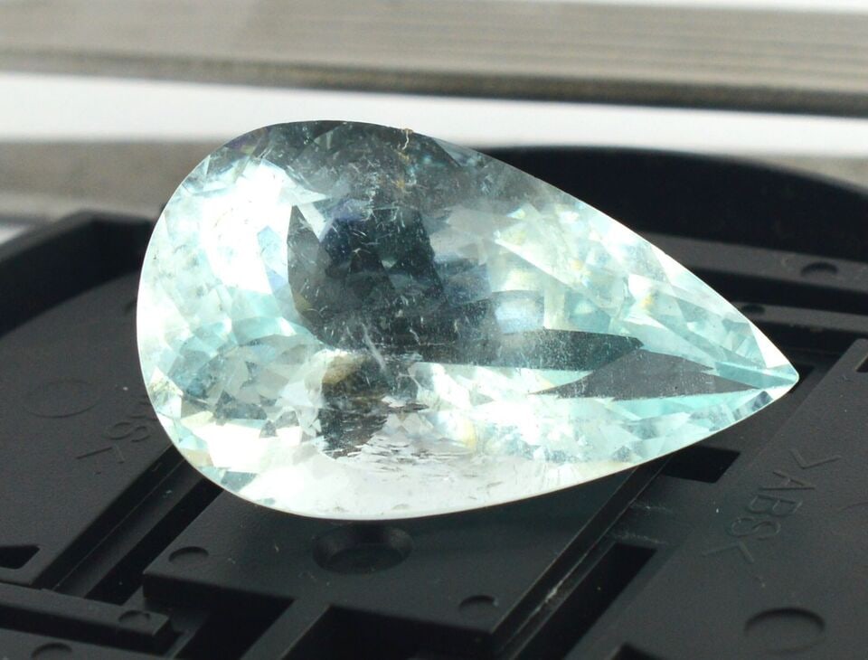 IGI Certified 19.81 Carat Natural Aquamarine Pear Cut Big Size Loose Stone (1 of 6)