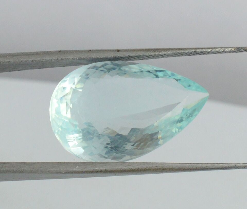 IGI Certified 9.53 Carat Natural Aquamarine Pear Cut Big Size Loose Stone (1 of 8)