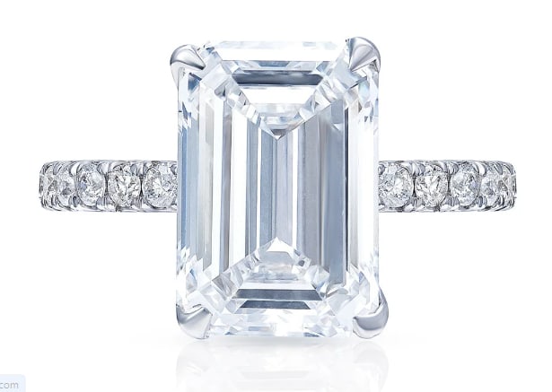 18kt Solid White Gold 10.68 Carat Emerald Cut IGI Certified Lab Grown Diamond Ring (1 of 3)