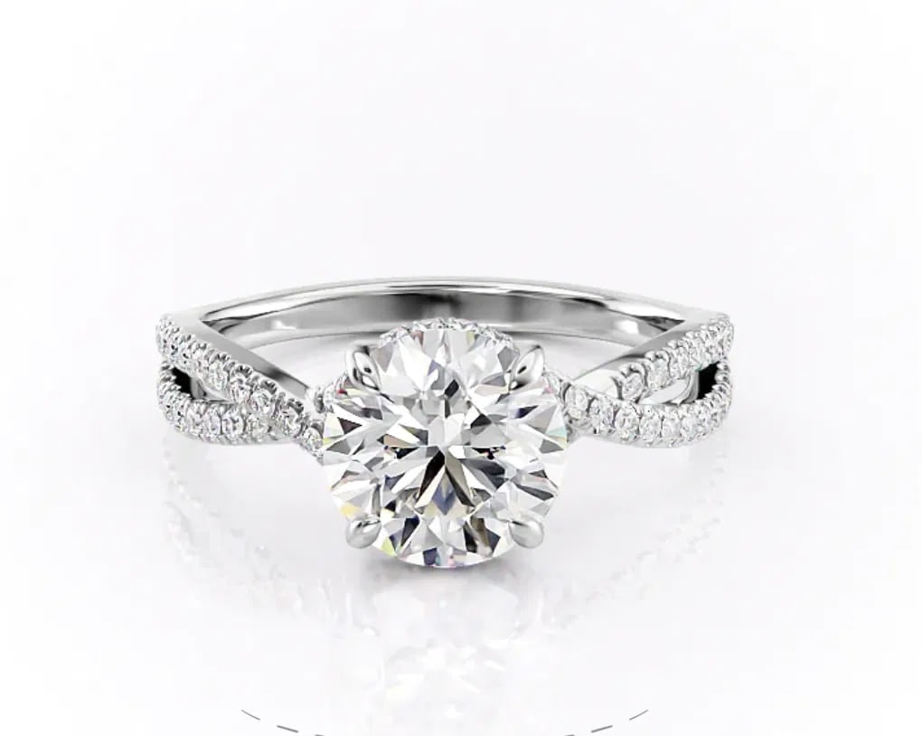Certified Natural Diamond Round Cut 1.25  Carat H VS1 18Kt Solid White Gold Engagement Ring (1 of 4)