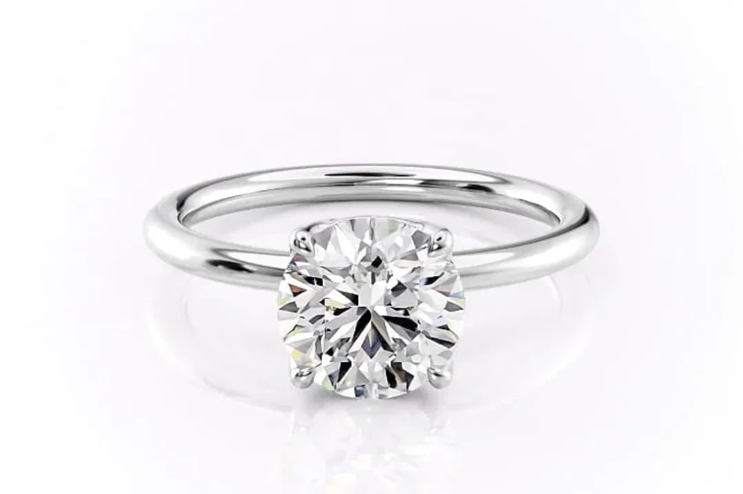 Certified Lab Grown Diamond Round Cut 2.5  Carat F VS1 14Kt Solid White Gold Engagement Ring (1 of 3)