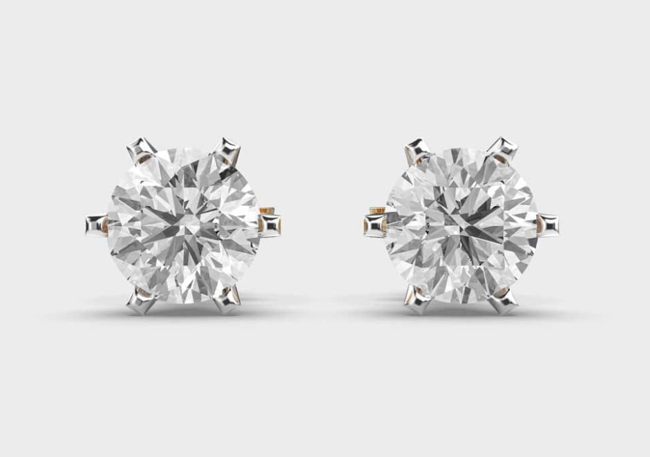 Certified 3 Carat 18kt Solid White Gold Natural Diamond earrings (1 of 2)