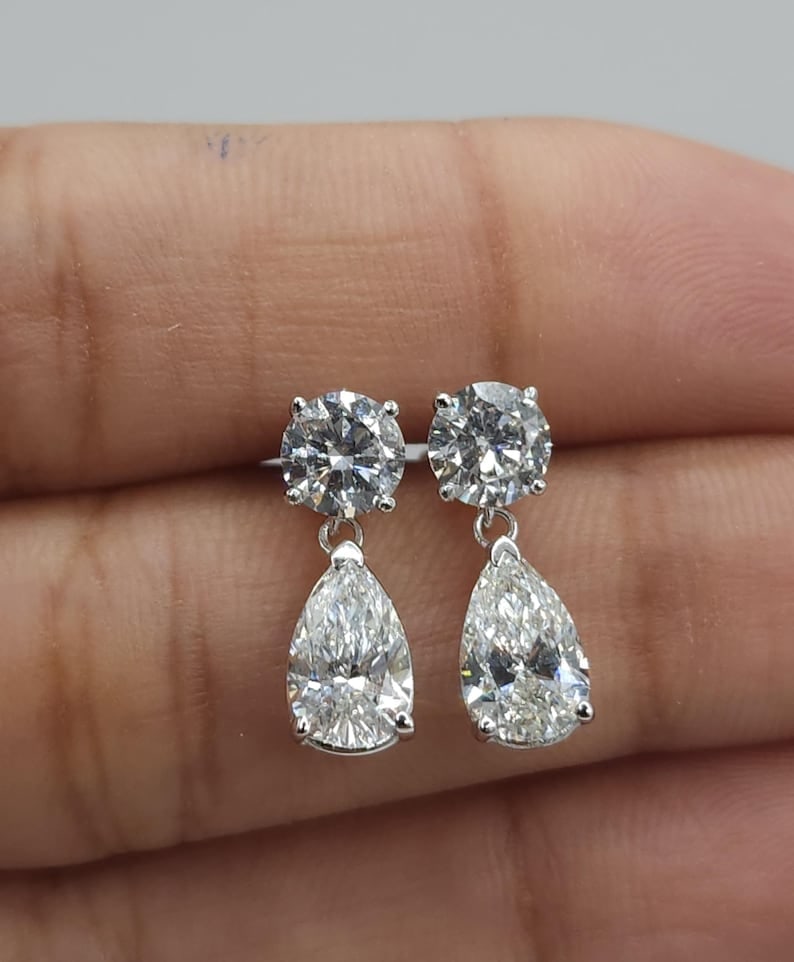 Certified 6.00 Ct. Lab Grown Diamond Earrings in 14K Solid White Gold (1 of 4)