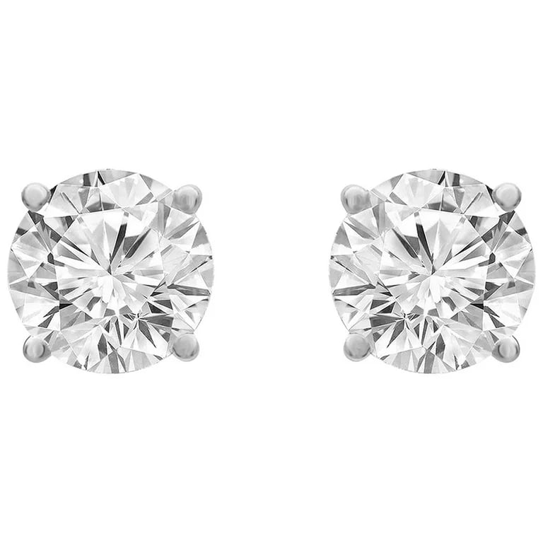 Certified 5.00 Ct. Lab Grown Diamond Earrings in 14K Solid White Gold: Certified 5.00 Ct. Lab Grown Diamond Earrings in 14K Solid White Gold F Color VS1 Round Cut