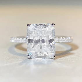 Certified 5.50 Carat Radiant Cut Lab Grown Diamond VVS1 D Color 14kt Solid White Gold Engagement (1 of 4)